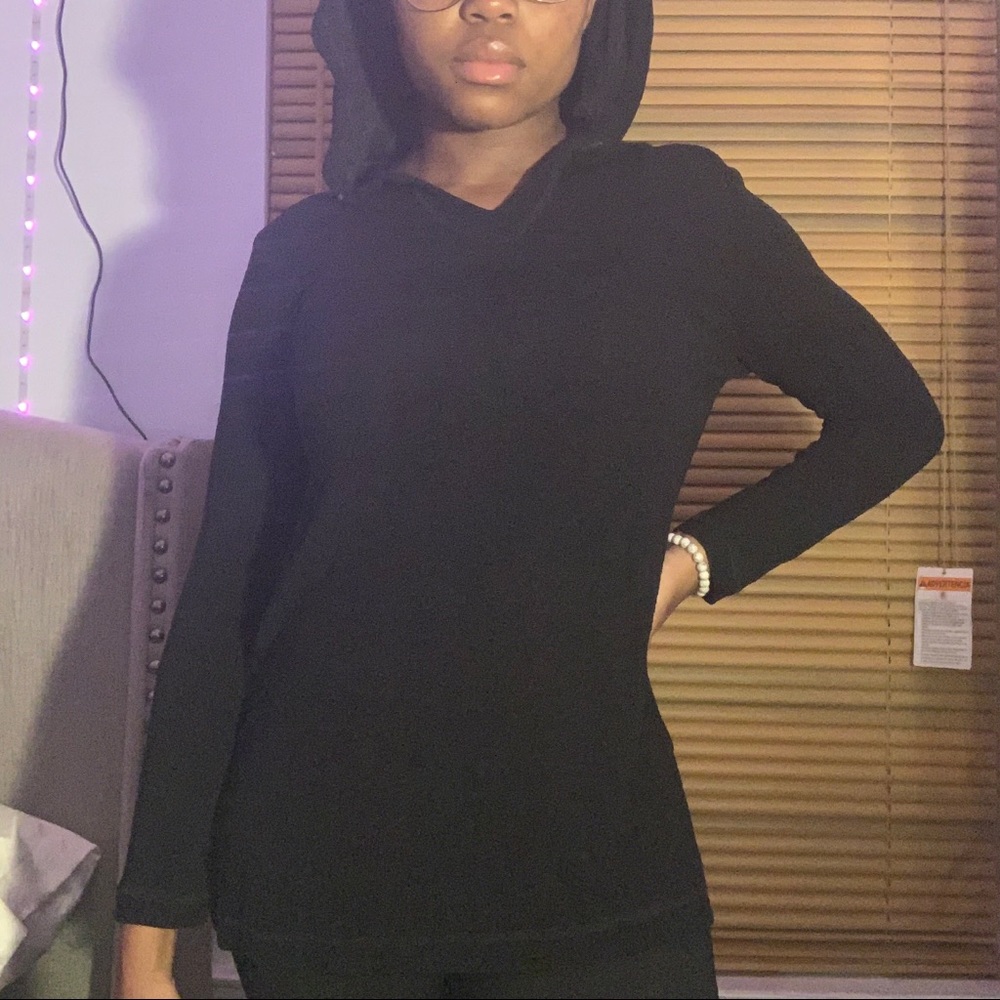 Black shirt with hoodie